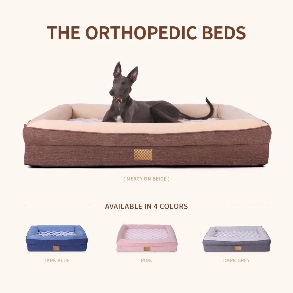 Cama Ortopédica Perros Envío Gratis: Base Antideslizante y Funda Lavable – Espuma viscoelástica, extraíble y fácil de limpiar