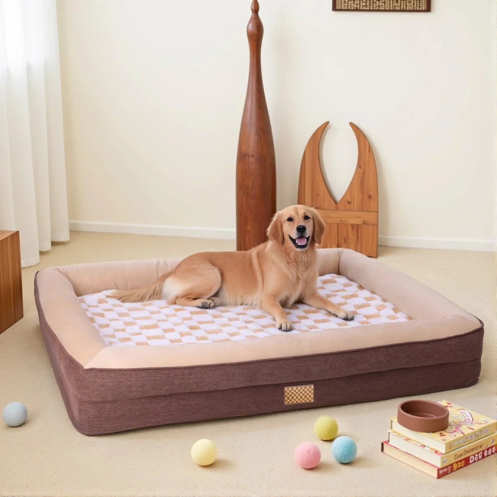 Cama Ortopédica Perros Envío Gratis: Base Antideslizante y Funda Lavable – Espuma viscoelástica, extraíble y fácil de limpiar