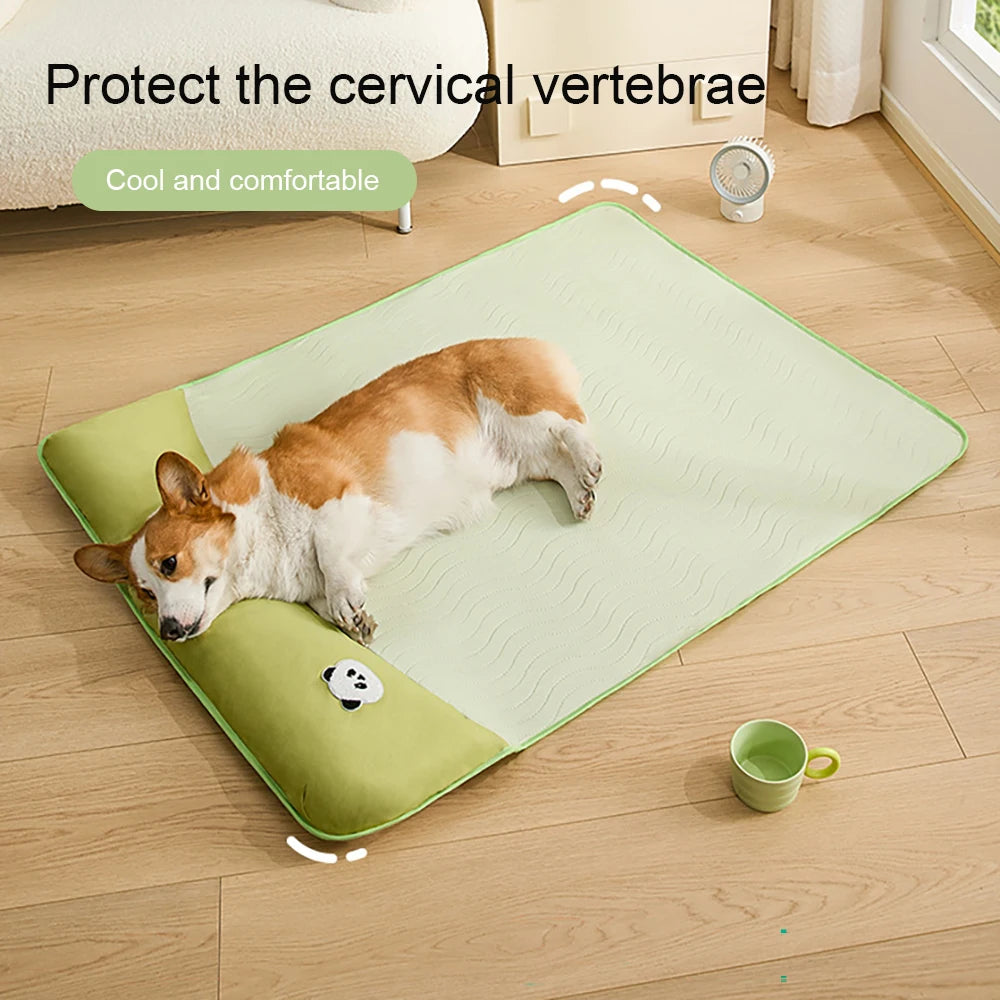 Cama Ortopédica Gatos y Perros Green Panda: Colchón de látex transpirable, base antideslizante y diseño resistente a mordidas