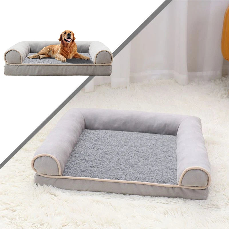 Cama Ortopédica Perros Pequeños y Medianos Tipo Sofá con Colchón Viscoelástico