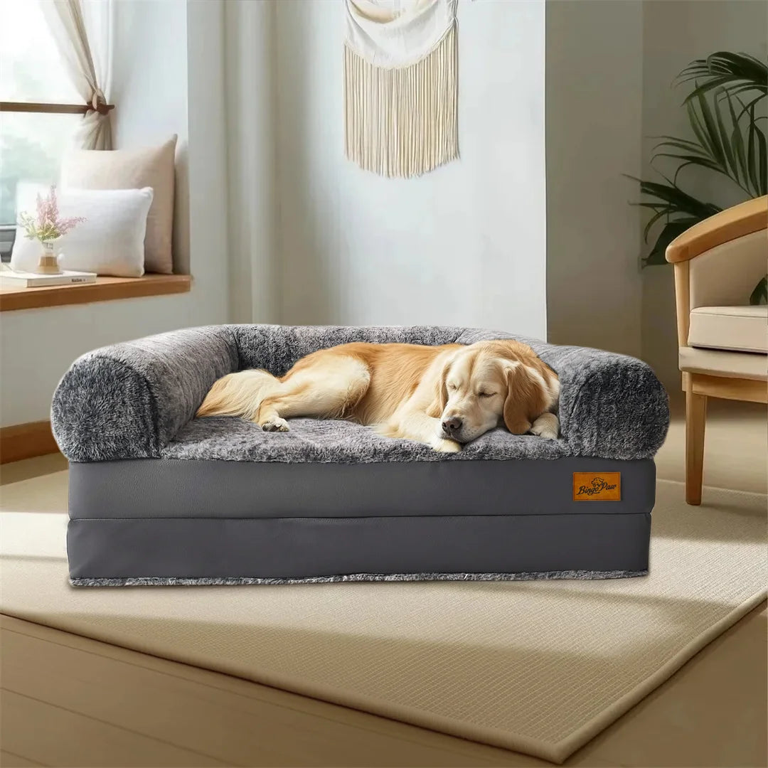 Cama Ortopédica Perros Gigante (180 cm): Plegable, Calmante y con Funda de Felpa