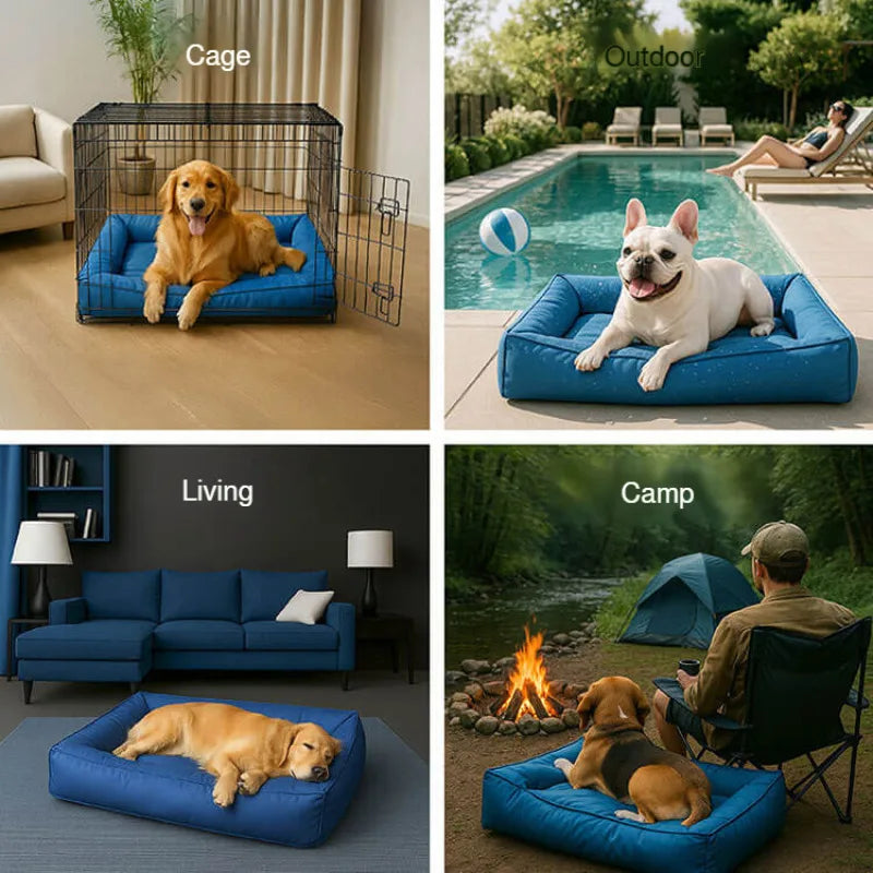 Cama Ortopédica Perros Medianos Soporte Integral: Antiestrés, Impermeable y con Bordes Acolchados para Máxima Comodidad