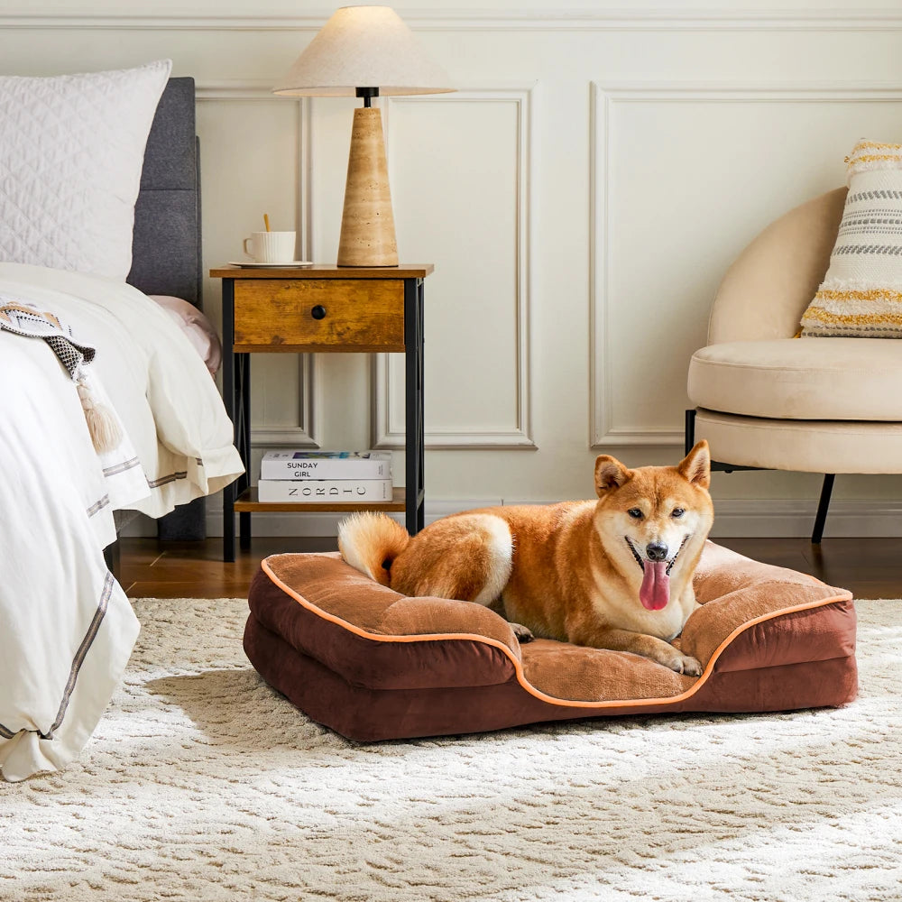 Cama Ortopédica Perros Pequeños y Gatos: Espuma Viscoelástica Tipo “Egg Crate”