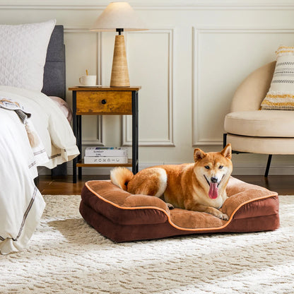 Cama Ortopédica Perros Pequeños y Gatos: Espuma Viscoelástica Tipo “Egg Crate”