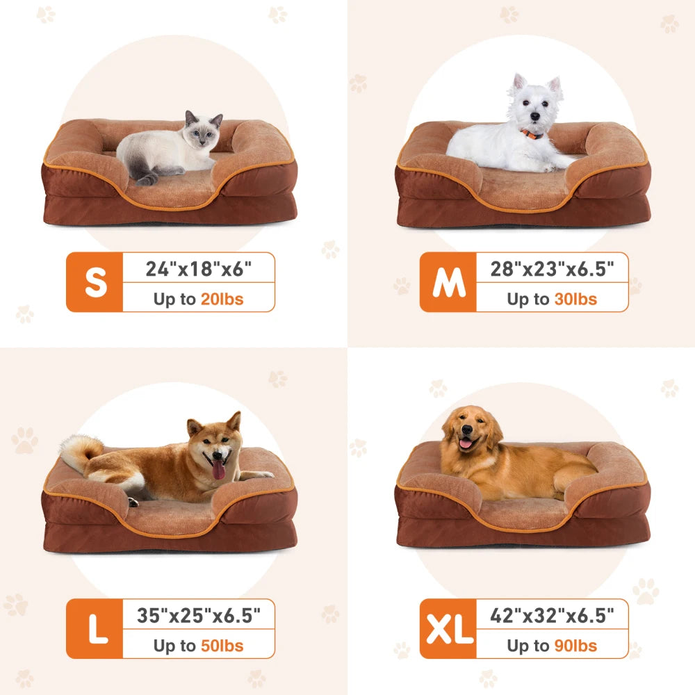 Cama Ortopédica Perros Pequeños y Gatos: Espuma Viscoelástica Tipo “Egg Crate”