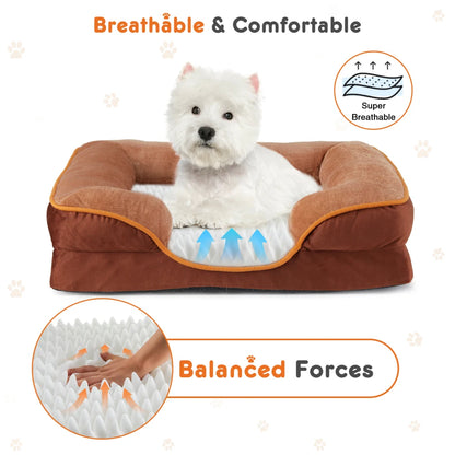 Cama Ortopédica Perros Pequeños y Gatos: Espuma Viscoelástica Tipo “Egg Crate”