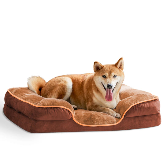 Cama Ortopédica Perros Pequeños y Gatos: Espuma Viscoelástica Tipo “Egg Crate”