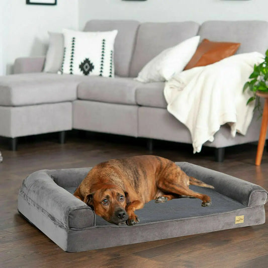 Cama Ortopédica XXL Perros Grandes: con Cojines Laterales y Funda Lavable