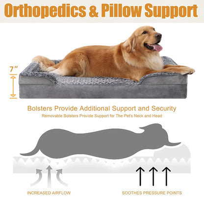 Cama Ortopédica Perros Grandes XXL: Impermeable, Resistente y Lavable