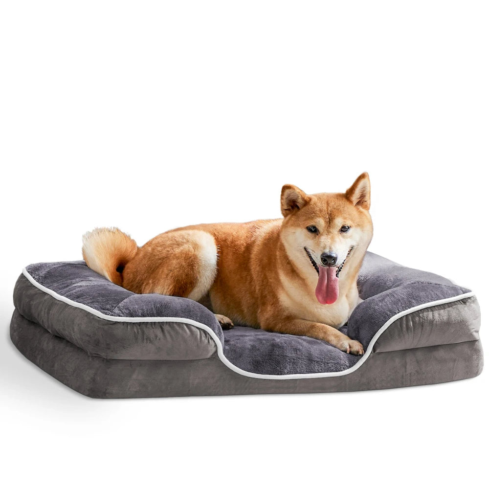 Cama Ortopédica Perros Pequeños y Gatos: Espuma Viscoelástica Tipo “Egg Crate”