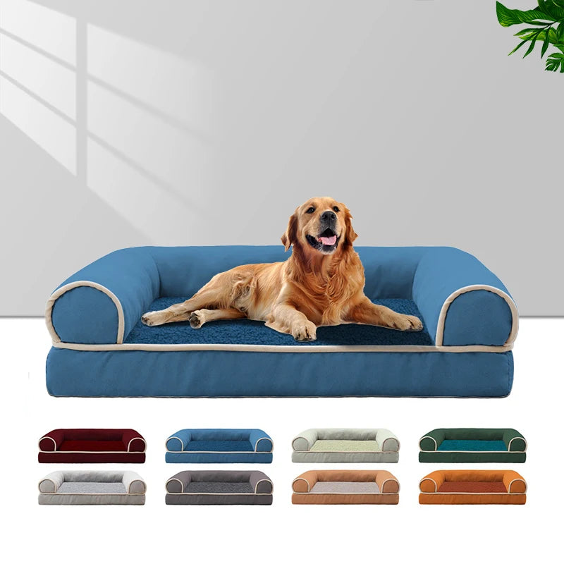 Cama Ortopédica Perros Pequeños y Medianos Tipo Sofá con Colchón Viscoelástico