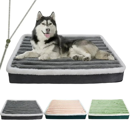 Cama Ortopédica Perros con cremallera: colchón viscoelástico para perros medianos y grandes, funda extraíble, ideal para descanso saludable y cómodo.