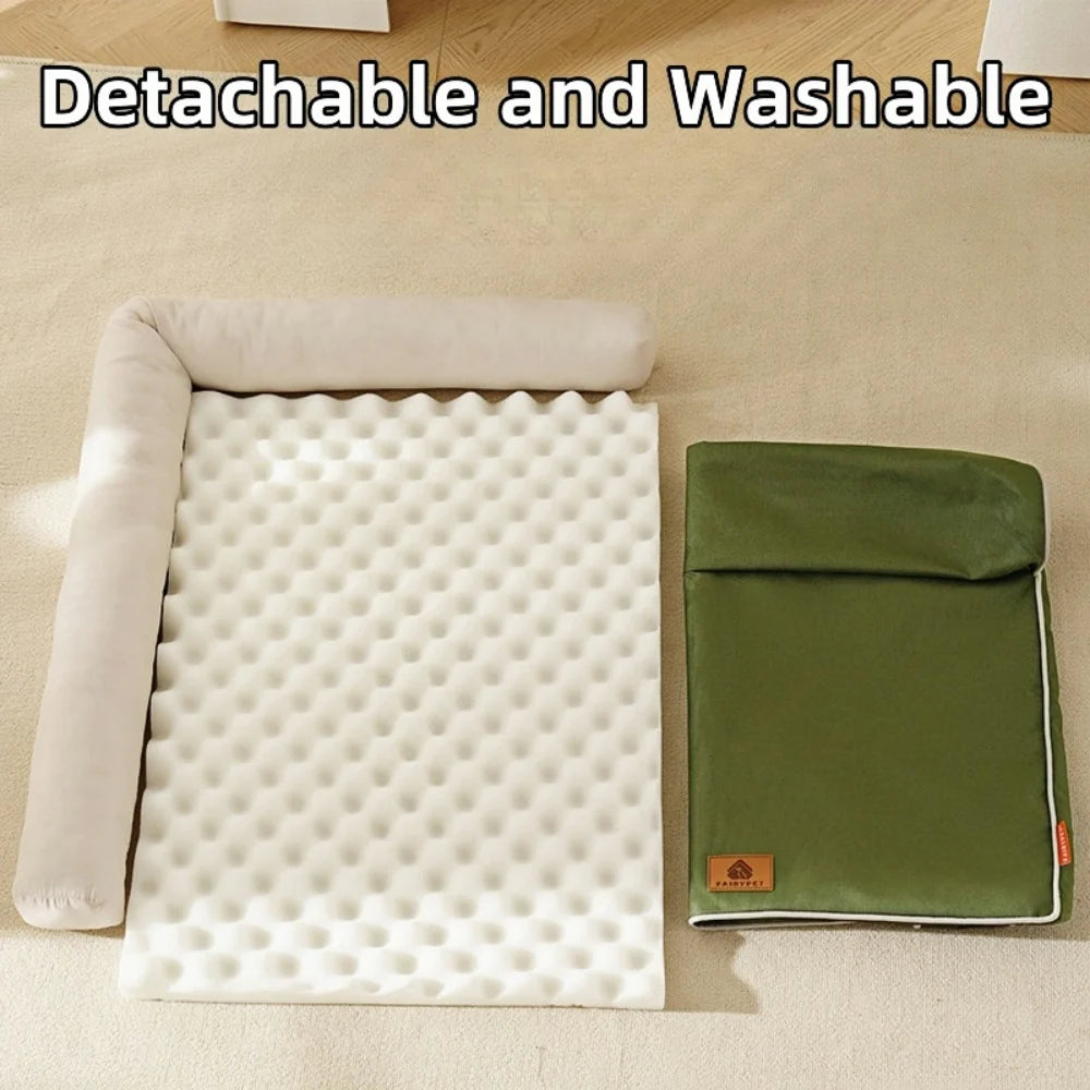 Cama Ortopédica Perros y Gatos: todas las estaciones, resistente a arañazos y mordidas, funda extraíble y lavable