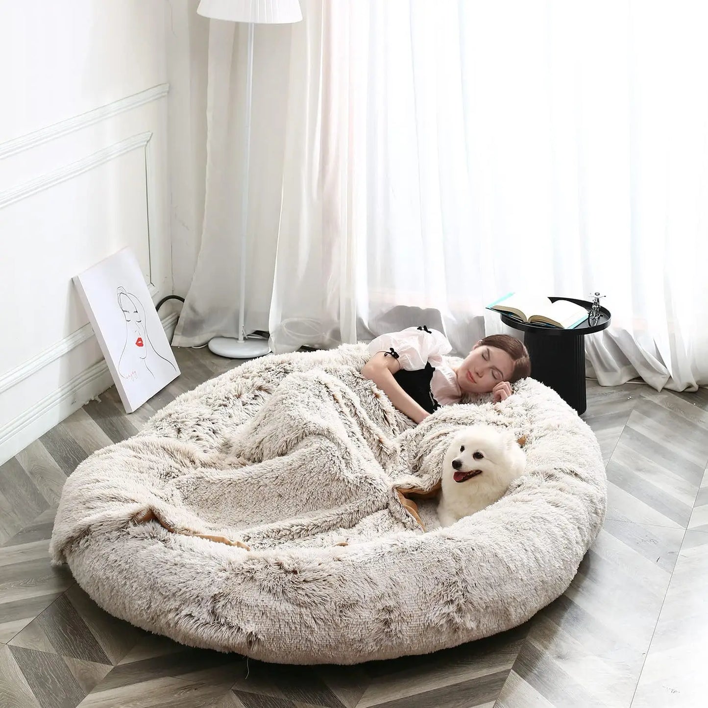Cama Ortopédica Perros Extra Grande – Para Descansar Junto a Tu Mascota, Lavable | Suave Pelo Sintético