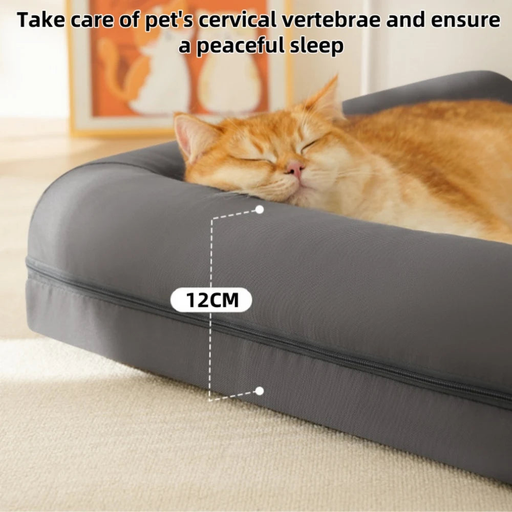 Cama Ortopédica Perros y Gatos: todas las estaciones, resistente a arañazos y mordidas, funda extraíble y lavable