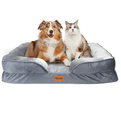 Cama Ortopédica Perros Medianos y Grandes – Viscoelástica, Impermeable y Lavable