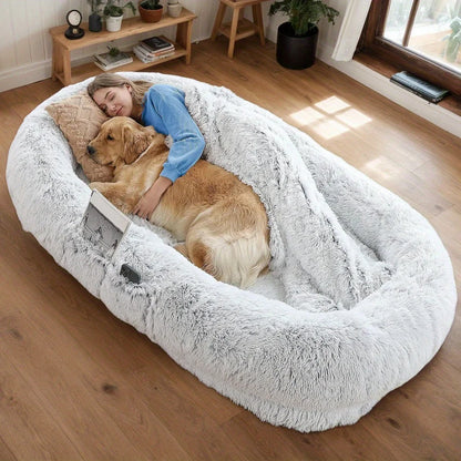 Cama Ortopédica Perros Extra Grande – Para Descansar Junto a Tu Mascota, Lavable | Suave Pelo Sintético