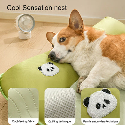 Cama Ortopédica Gatos y Perros Green Panda: Colchón de látex transpirable, base antideslizante y diseño resistente a mordidas