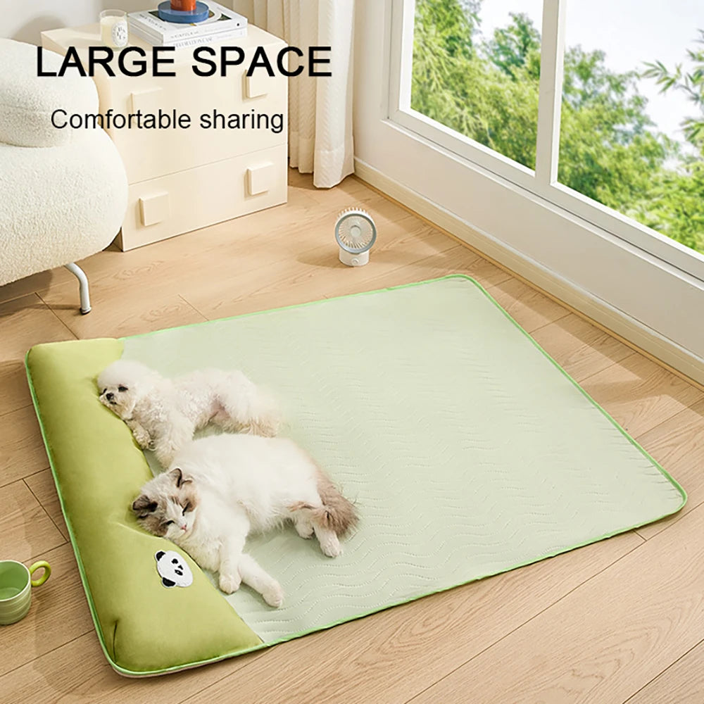 Cama Ortopédica Gatos y Perros Green Panda: Colchón de látex transpirable, base antideslizante y diseño resistente a mordidas