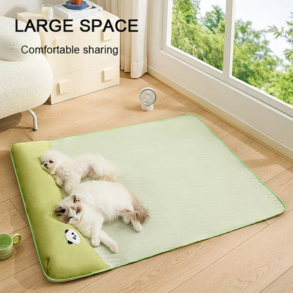 Cama Ortopédica Gatos y Perros Green Panda: Colchón de látex transpirable, base antideslizante y diseño resistente a mordidas
