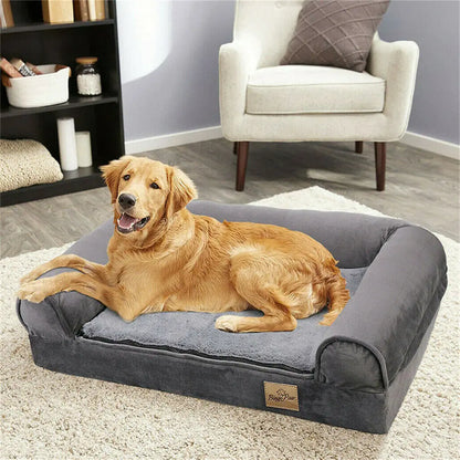 Cama Ortopédica XXL Perros Grandes: con Cojines Laterales y Funda Lavable