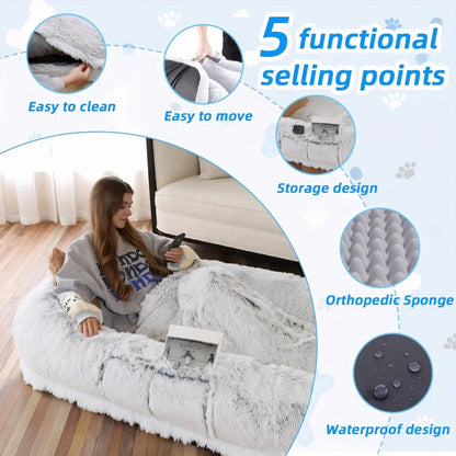 Cama Ortopédica Perros Extra Grande – Para Descansar Junto a Tu Mascota, Lavable | Suave Pelo Sintético