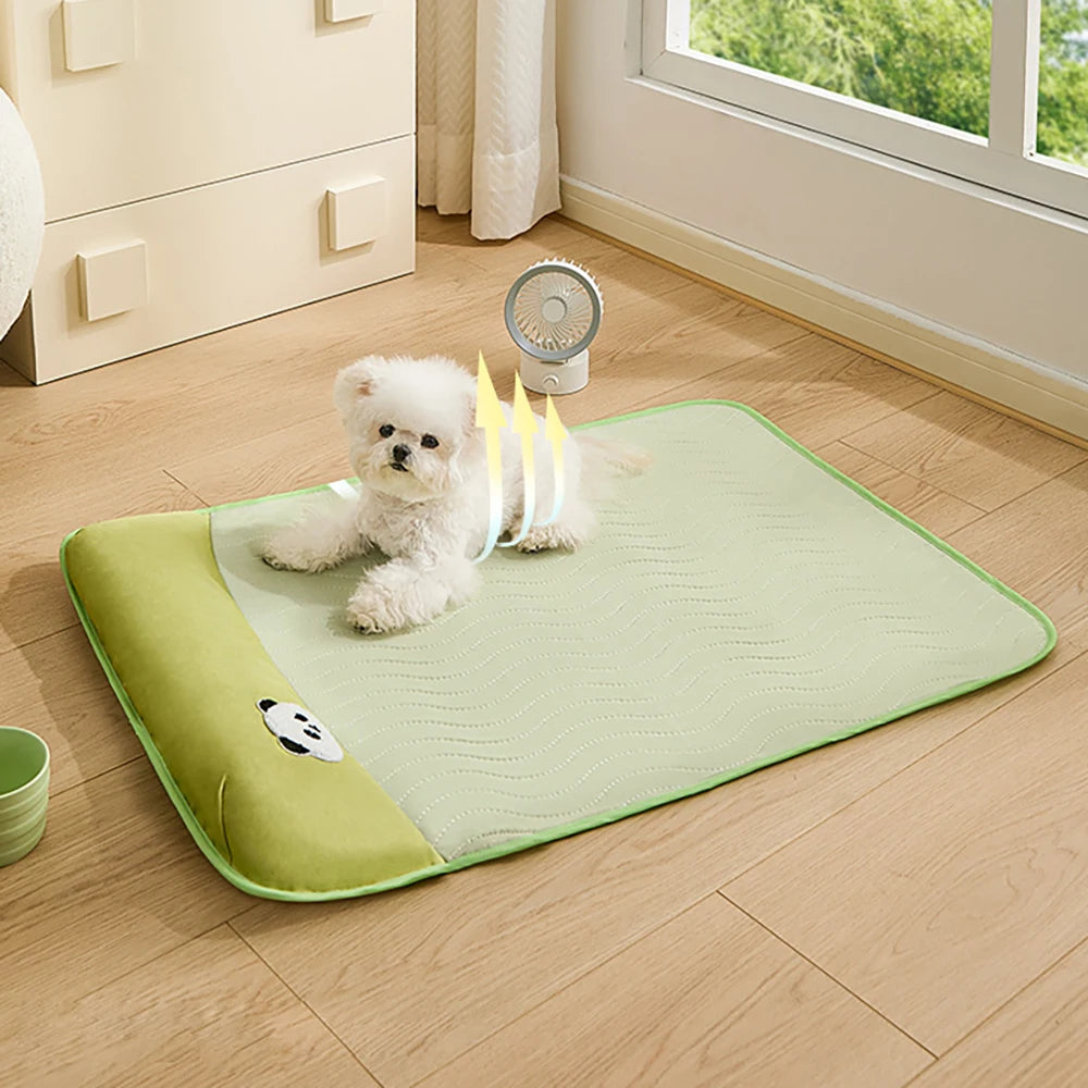 Cama Ortopédica Gatos y Perros Green Panda: Colchón de látex transpirable, base antideslizante y diseño resistente a mordidas